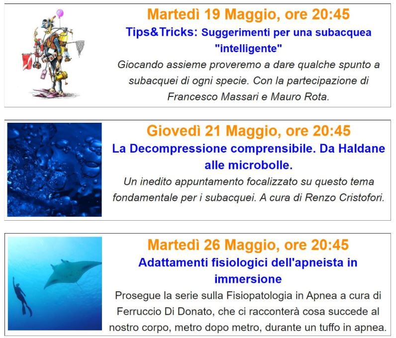 Parte del programma webinar di maggio